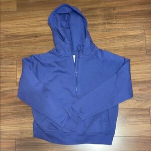 Purple Hoodie with Quarter Zip and Hood